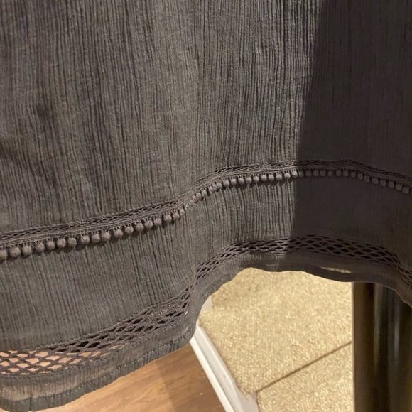 CHARLI Lateshia off the shoulder dress Embroidered Sundress Dark Grey Size 8 - Picture 6 of 12